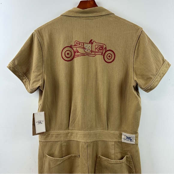 NWT RRL Double RL Embroidered Jacquard Coverall Race Car RRL Size 5 XL - Picture 6 of 16